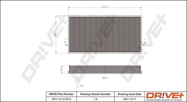 Filter, cabin air (DP1110.12.0314)