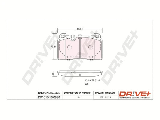 Brake Pad Set, disc brake (DP1010.10.0930)