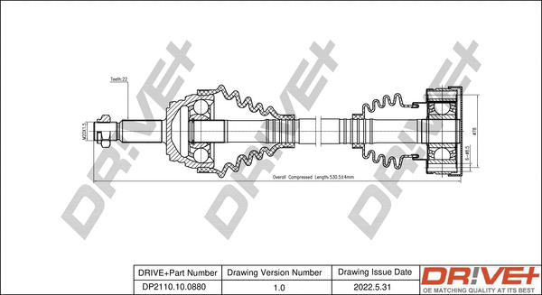 Drive Shaft (DP2110.10.0880)