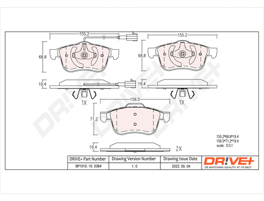 Brake Pad Set, disc brake (DP1010.10.0384)