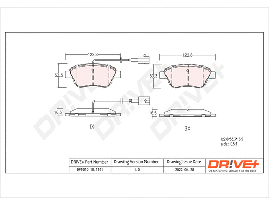 Brake Pad Set, disc brake (DP1010.10.1141)