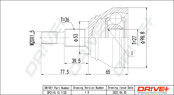 Joint Kit, drive shaft (DP2110.10.1120)