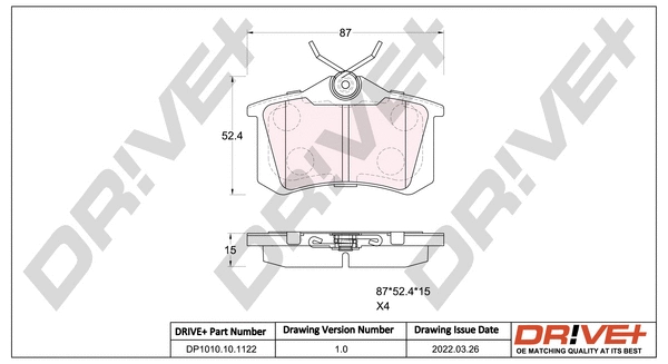 Brake Pad Set, disc brake (DP1010.10.1122)
