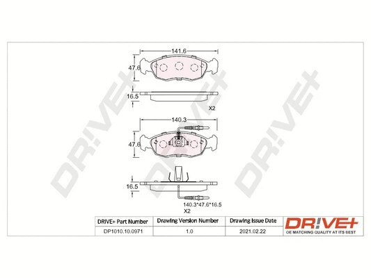 Brake Pad Set, disc brake (DP1010.10.0971)