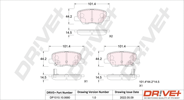 Brake Pad Set, disc brake (DP1010.10.0680)