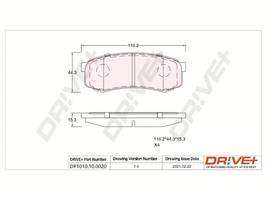 Brake Pad Set, disc brake (DP1010.10.0020)