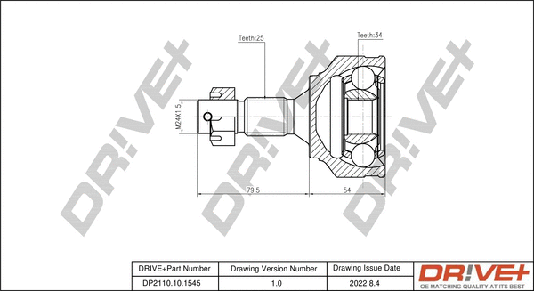 Joint Kit, drive shaft (DP2110.10.1545)