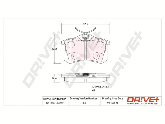 Brake Pad Set, disc brake (DP1010.10.0002)