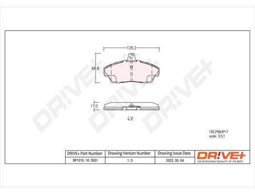 Brake Pad Set, disc brake (DP1010.10.0501)