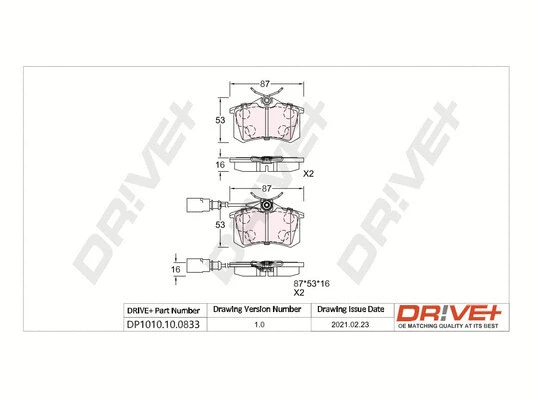 Brake Pad Set, disc brake (DP1010.10.0833)