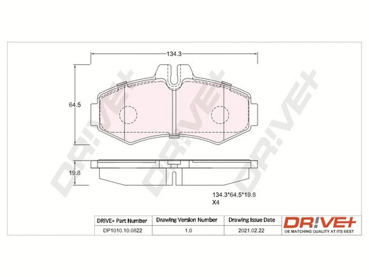 Brake Pad Set, disc brake (DP1010.10.0822)