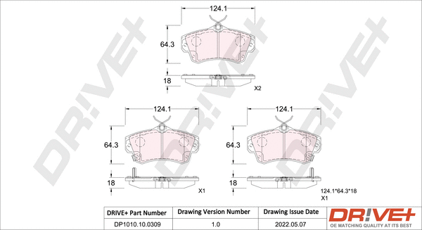 Brake Pad Set, disc brake (DP1010.10.0309)