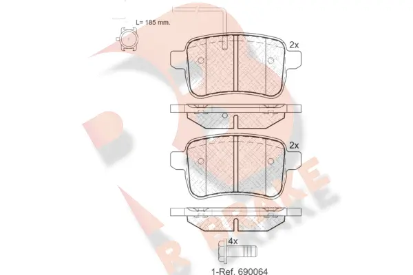 Brake Pad Set, disc brake (RB1995)