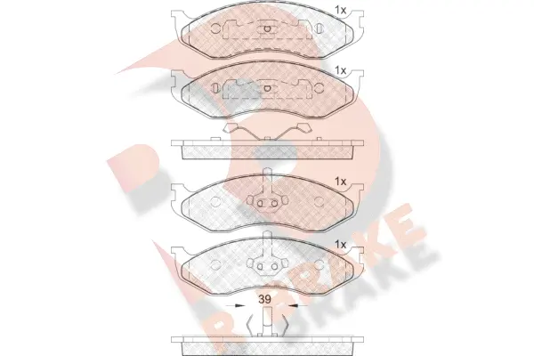 Brake Pad Set, disc brake (RB0968)