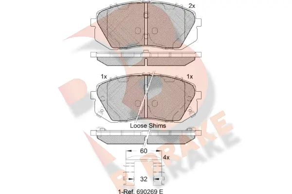 Brake Pad Set, disc brake (RB1826-201)