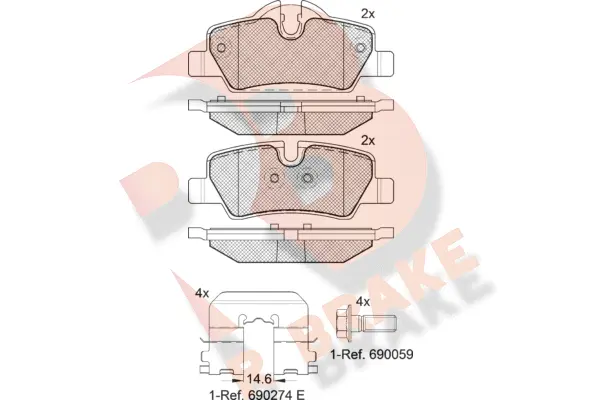 Brake Pad Set, disc brake (RB2190)