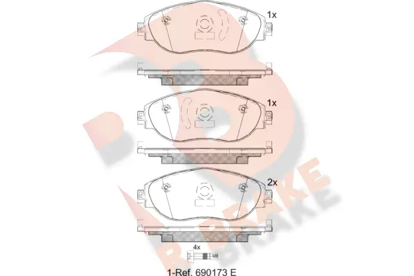 Brake Pad Set, disc brake (RB2018-204)