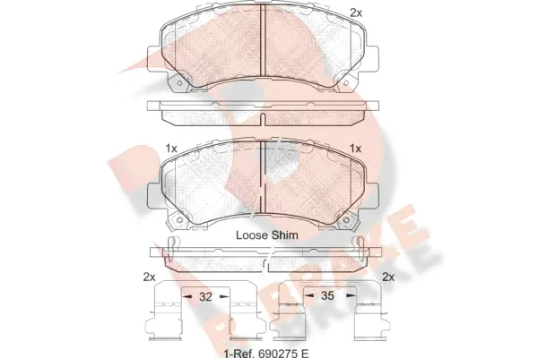 Brake Pad Set, disc brake (RB2082)