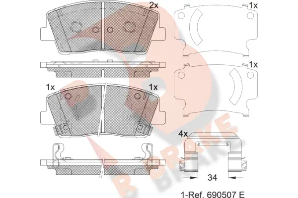 Brake Pad Set, disc brake (RB2316)