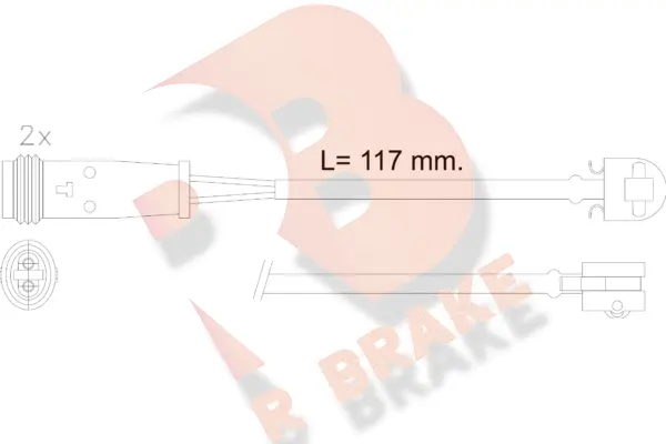 Warning Contact, brake pad wear (610612RB)
