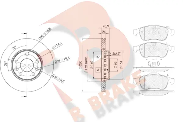 Brake Kit, disc brake (3R19154022)