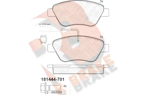 Brake Pad Set, disc brake (RB1444-701)