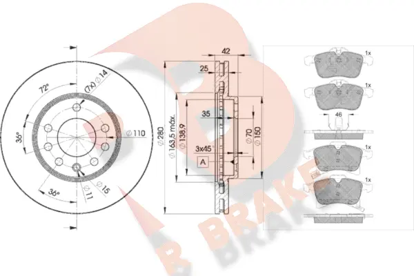 Brake Kit, disc brake (3R15929060)