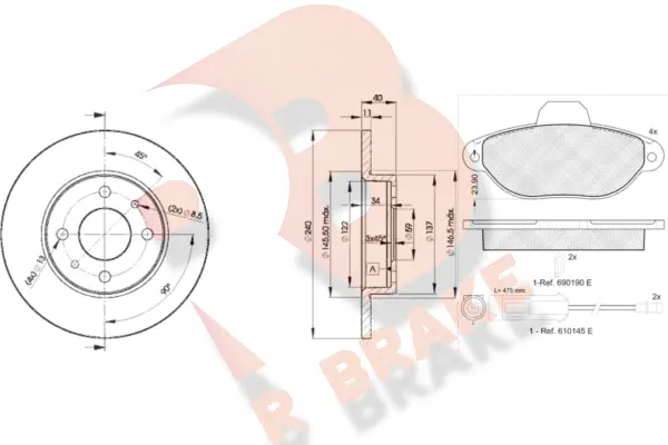 Brake Kit, disc brake (3R09533465)