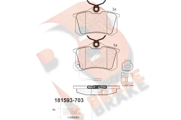 Brake Pad Set, disc brake (RB1593-703)