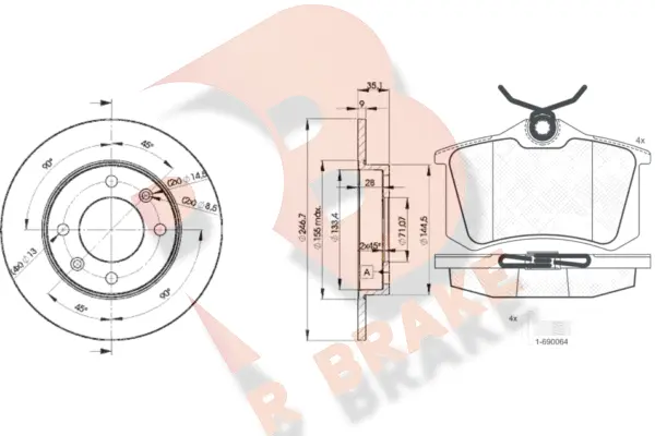 Brake Kit, disc brake (3R06974746)