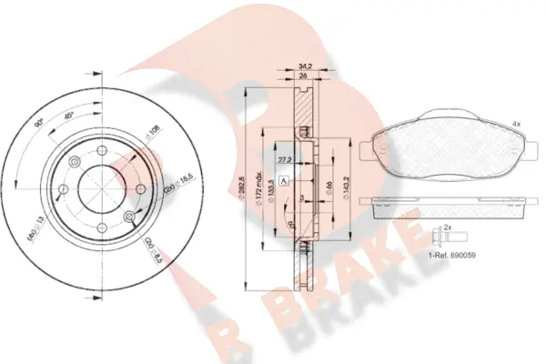 Brake Kit, disc brake (3R18514752)