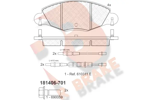 Brake Pad Set, disc brake (RB1406-701)
