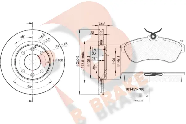 Brake Kit, disc brake (3R14514750)