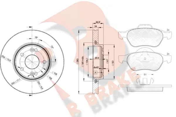 Brake Kit, disc brake (3R14312234)
