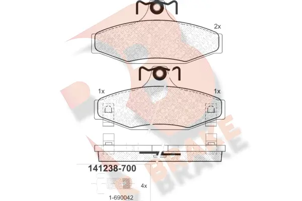 Brake Pad Set, disc brake (RB1238-700)