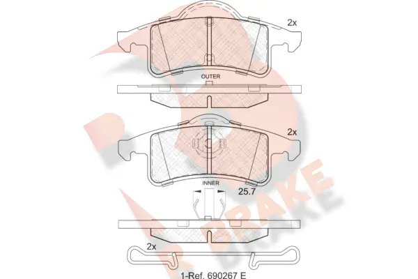 Brake Pad Set, disc brake (RB1399)