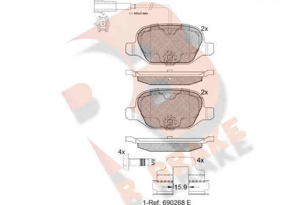 Brake Pad Set, disc brake (RB2038)