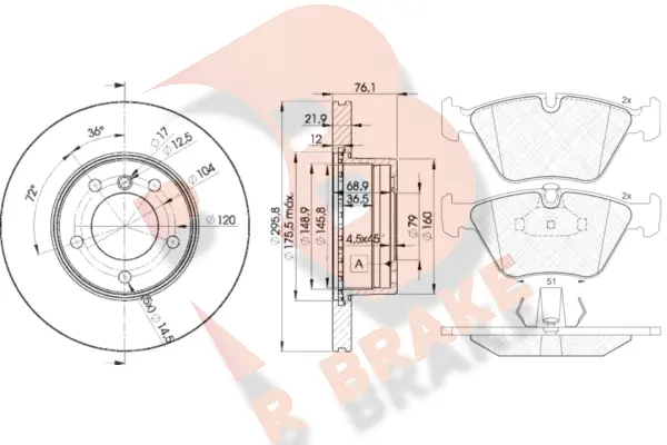 Brake Kit, disc brake (3R12964839)