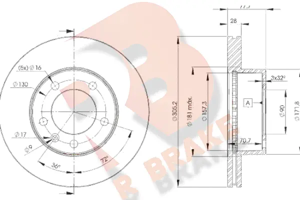 Brake Disc (78RBD16848)