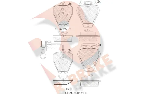 Brake Pad Set, disc brake (RB1691)