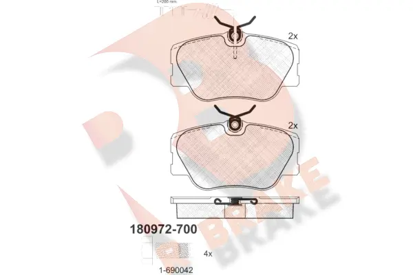 Brake Pad Set, disc brake (RB0972-700)