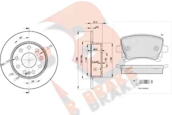 Brake Kit, disc brake (3R16005616)