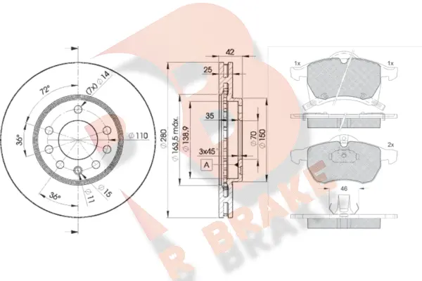Brake Kit, disc brake (3R12489060)