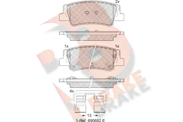 Brake Pad Set, disc brake (RB2413)