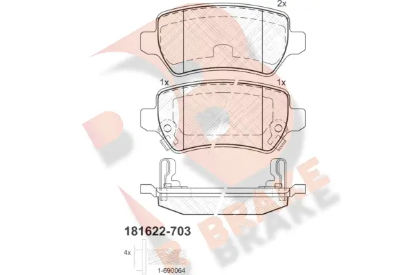 Brake Pad Set, disc brake (RB1622-703)
