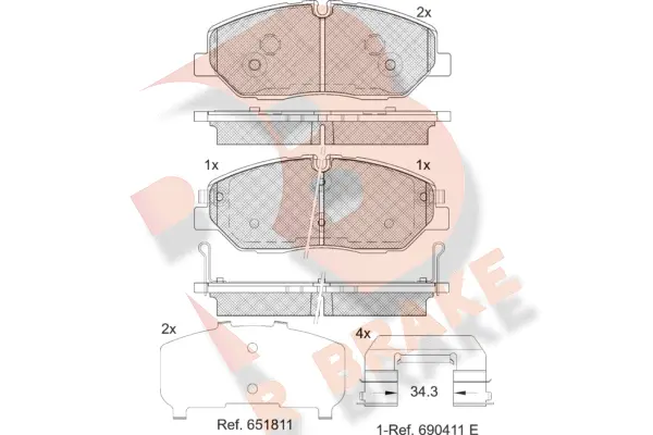 Brake Pad Set, disc brake (RB2268)