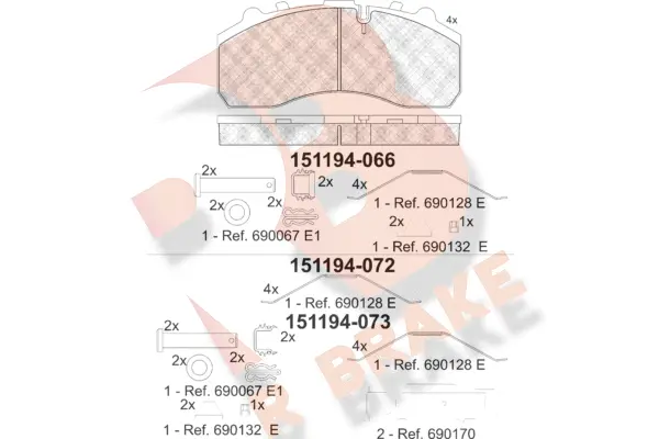 Brake Pad Set, disc brake (RB1194)