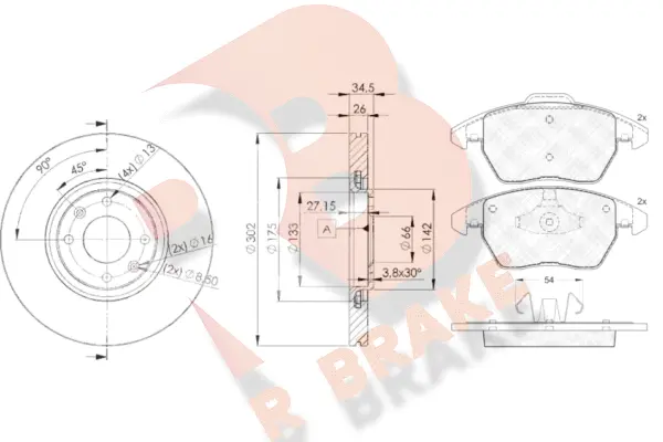 Brake Kit, disc brake (3R16374698)