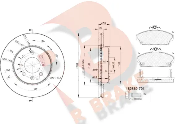 Brake Kit, disc brake (3R08600830)