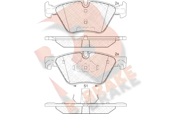 Brake Pad Set, disc brake (RB2002)